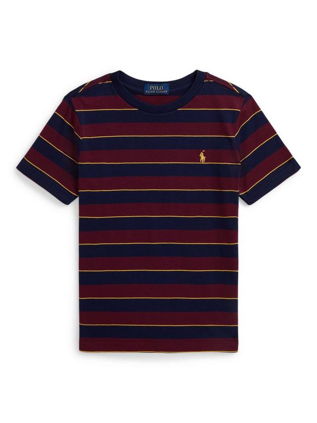 

Детская поло в полоску вязаная футболка Ralph Lauren, Classic Wine