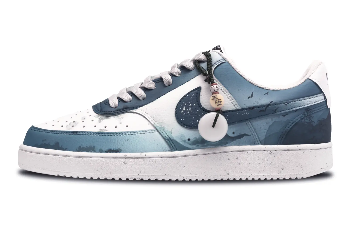 

Кроссовки Nike Court Vision 1 Skateboarding Shoes Women's Low-top Light Blue, синий