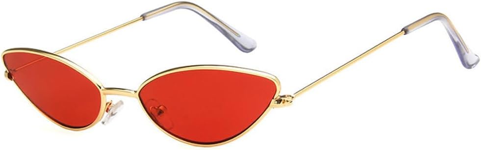 

Модные маленькие солнцезащитные очки «кошачий глаз» для женщин, винтажные очки, очки для создания индивидуального образа, защита от ультрафиолета UV400 TKKTLLT, Gold-red