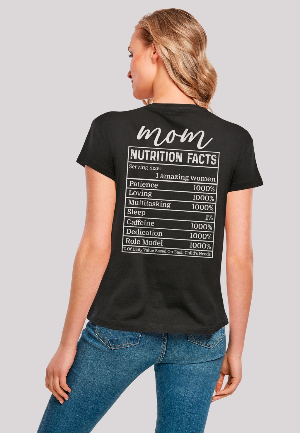 

Футболка с принтом MOM NUTRITION FACTS F4NT4STIC, черный