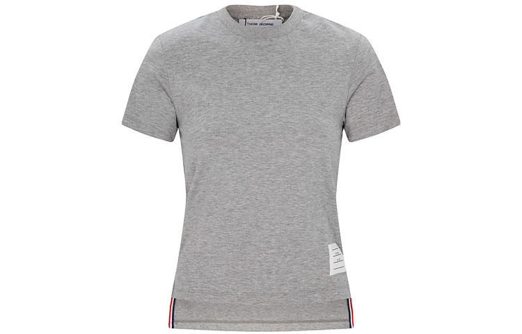 

Футболка с коротким рукавом и нашивкой с логотипом THOM BROWNE, серая