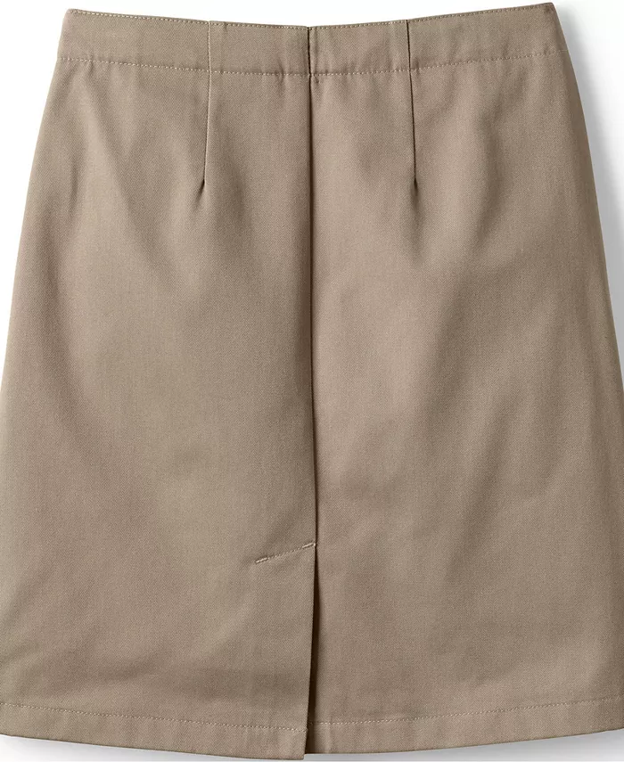 Юбка-шорты Chino Top of the Knee для девочек больших размеров Lands' End, коричневый/бежевый — фото 3