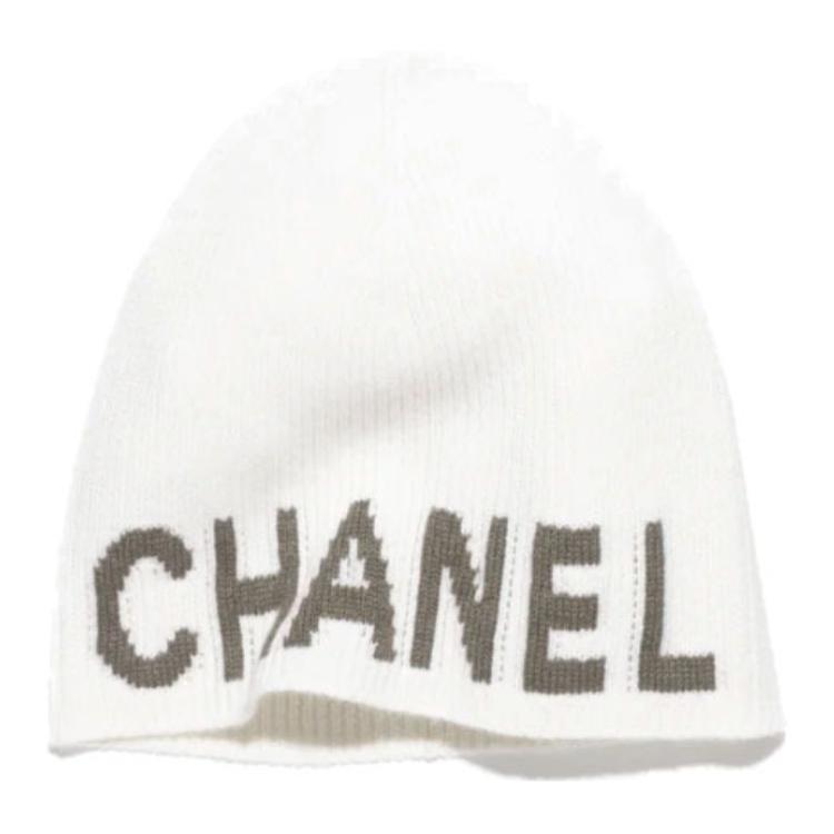 

CHANEL Белая женская кашемировая шапка, White