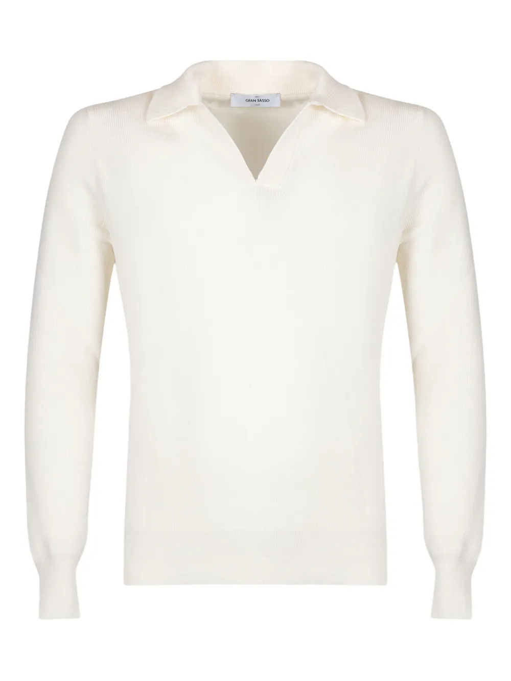 

Свитер в рубчик с V-образным вырезом Gran Sasso, светло-бежевый