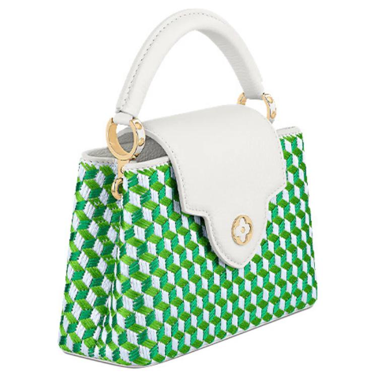 LOUIS VUITTON Вышитая кожаная сумка через плечо мини женская зеленая — фото 2