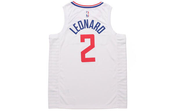 Спортивная футболка nba quick dry sports basketball jersey/vest sw fan edition 2020 season los angeles clippers leonard 2 white Nike, белый — фото 2