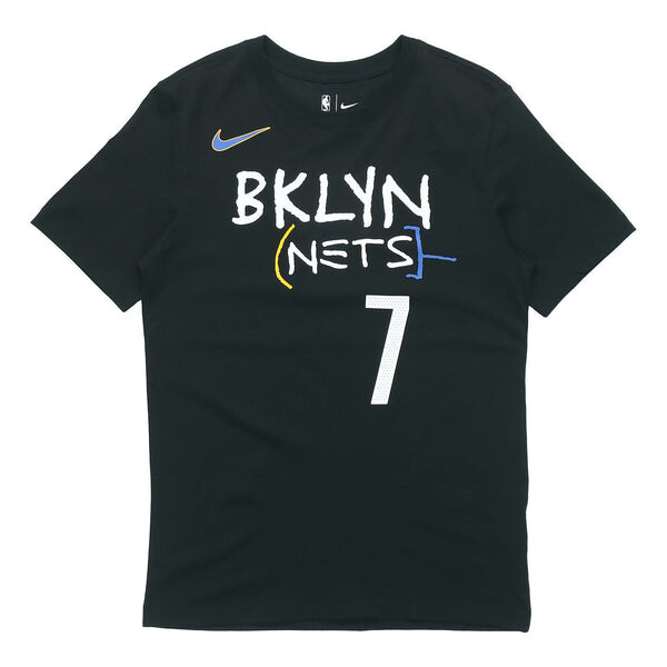 

Футболка nba brooklyn nets durant no. 7 спортивные баскетбольные дышащие беговые с коротким рукавом Nike, черный