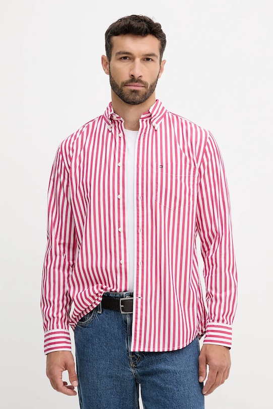 

Хлопковая рубашка Tommy Hilfiger, розовый