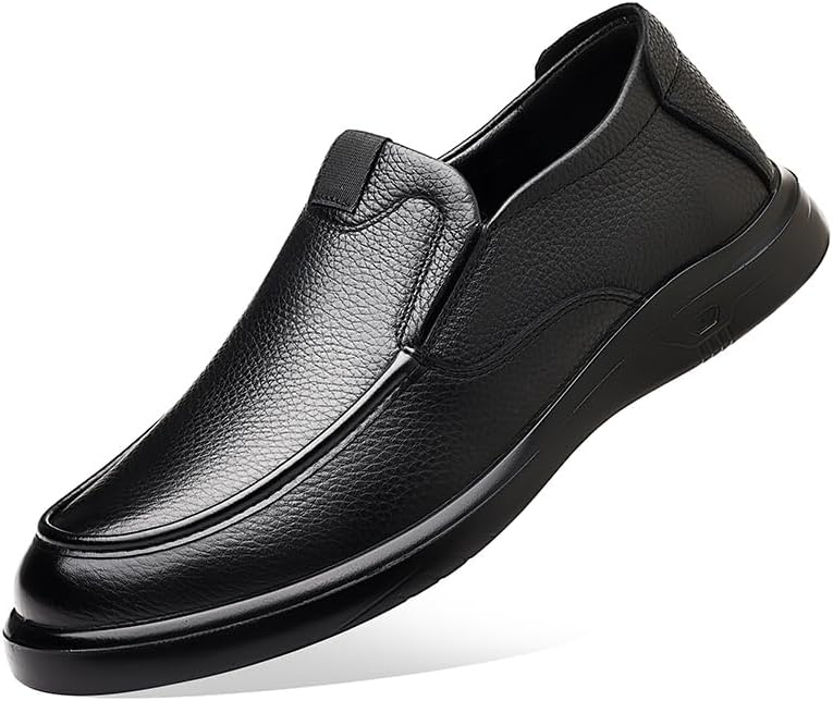 

Мужские спортивные повседневные кожаные туфли с круглым носком без шнурков Tgrnfhkpyy, черный