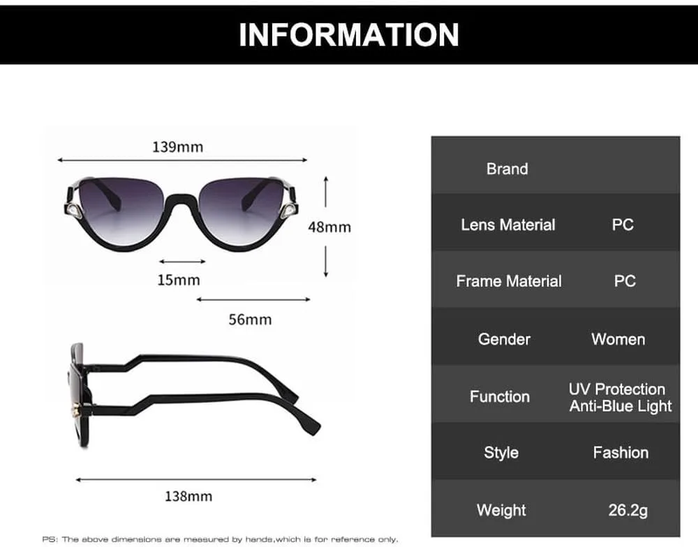 

Классические солнцезащитные очки с полуободковой оправой из кристаллов для женщин, модные очки в стиле «кошачий глаз» для работы за компьютером HVTVTLA, Amber Clear
