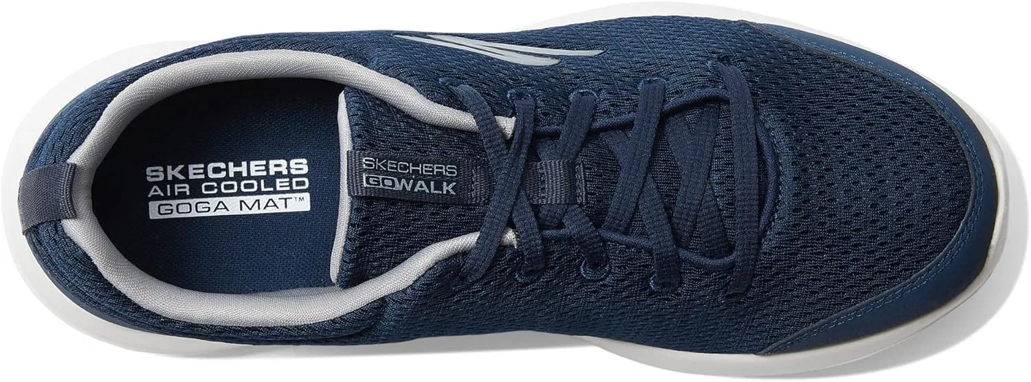 Мужские кроссовки Skechers Gowalk Max Otis-Athletic Air Mesh на шнуровке для ходьбы, Navy Grey — фото 3