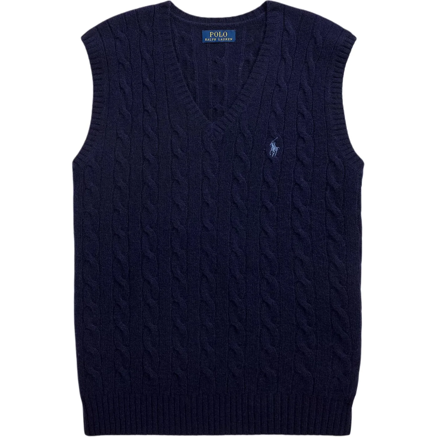 Безрукавный свитер с вязкой кабелем Polo Ralph Lauren, Hunter Marine Blue