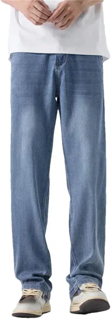Джинсы свободные, Men's Lyocell Jeans, синий