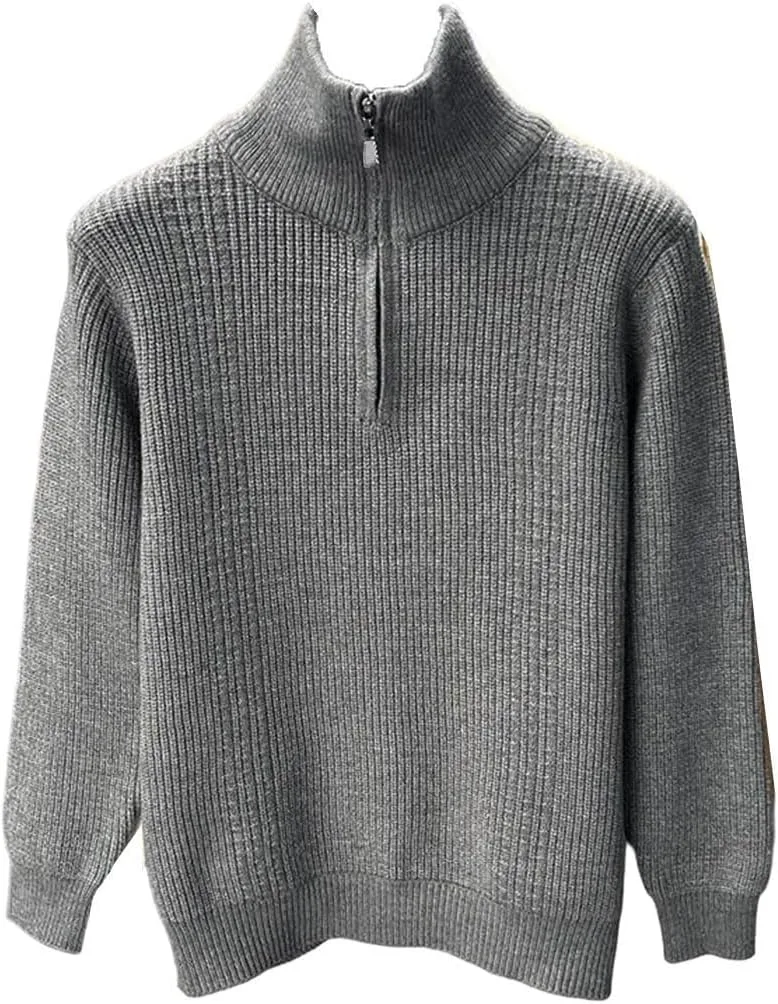 

Мужской полузастегивающийся воротник-стойка вязаный пуловер