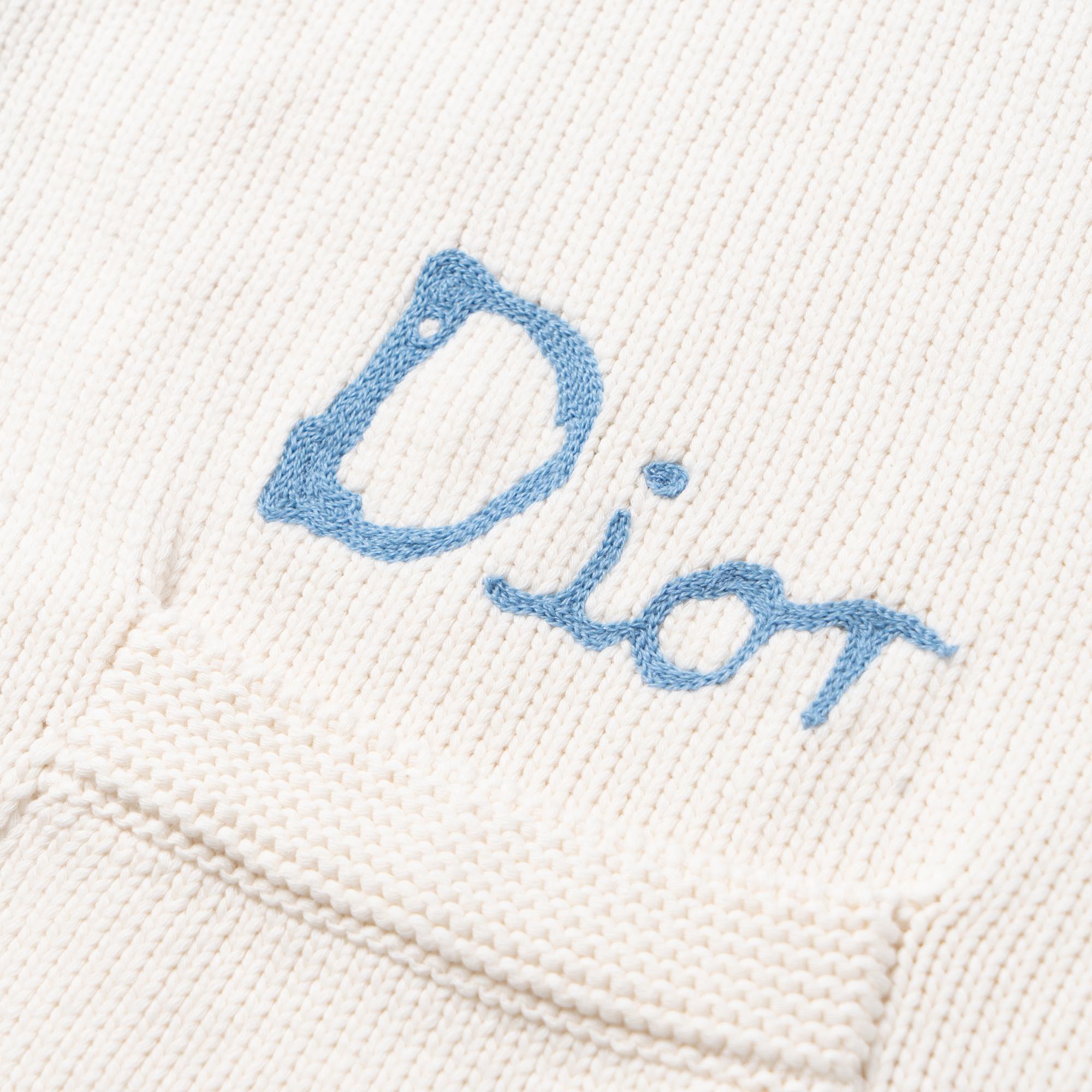 DIOR Трикотажный свитер мужской бежевый — фото 4