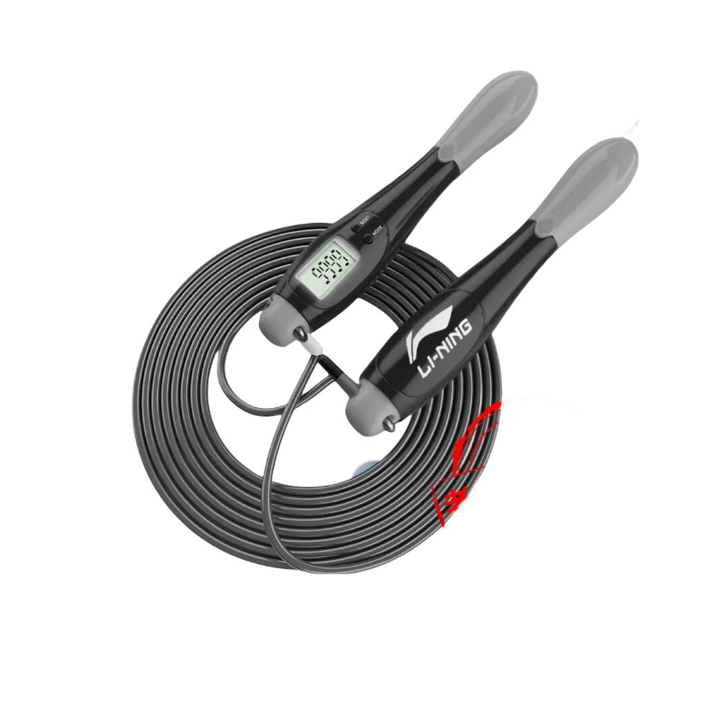 

Скакалка для спорта и фитнеса с умным счетчиком для взрослых материал ручки abs пластик, материал троса пвх+стальная проволока 2,8 м LINING, черный