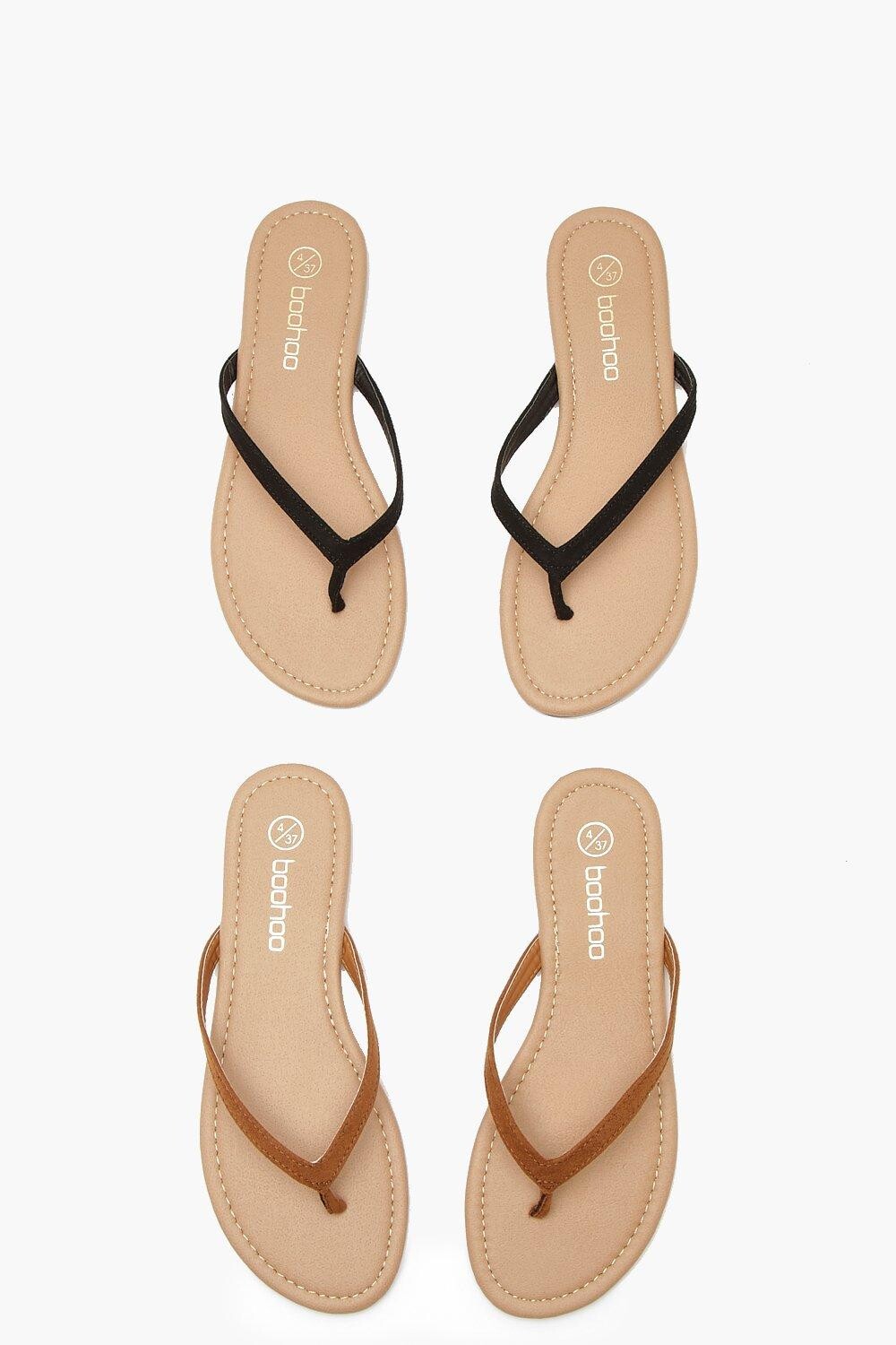 

Набор из 2 базовых шлепанцев boohoo, черный
