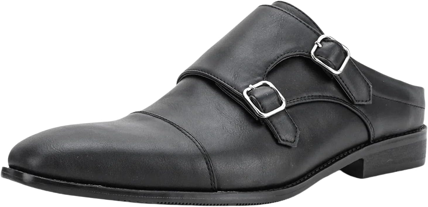 

Мужские повседневные деловые туфли Abborora, мужские сандалии-мюли, кожаные лоферы без шнурков, черный