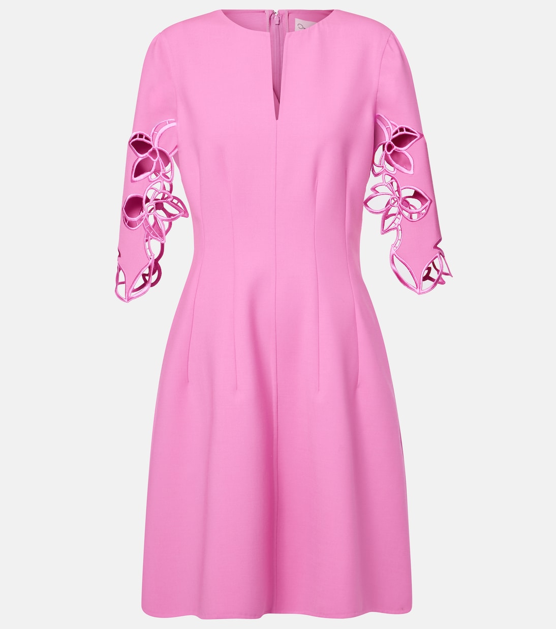 

Платье миди из вышитого шерстяного кружева Oscar de la Renta, Rosehip