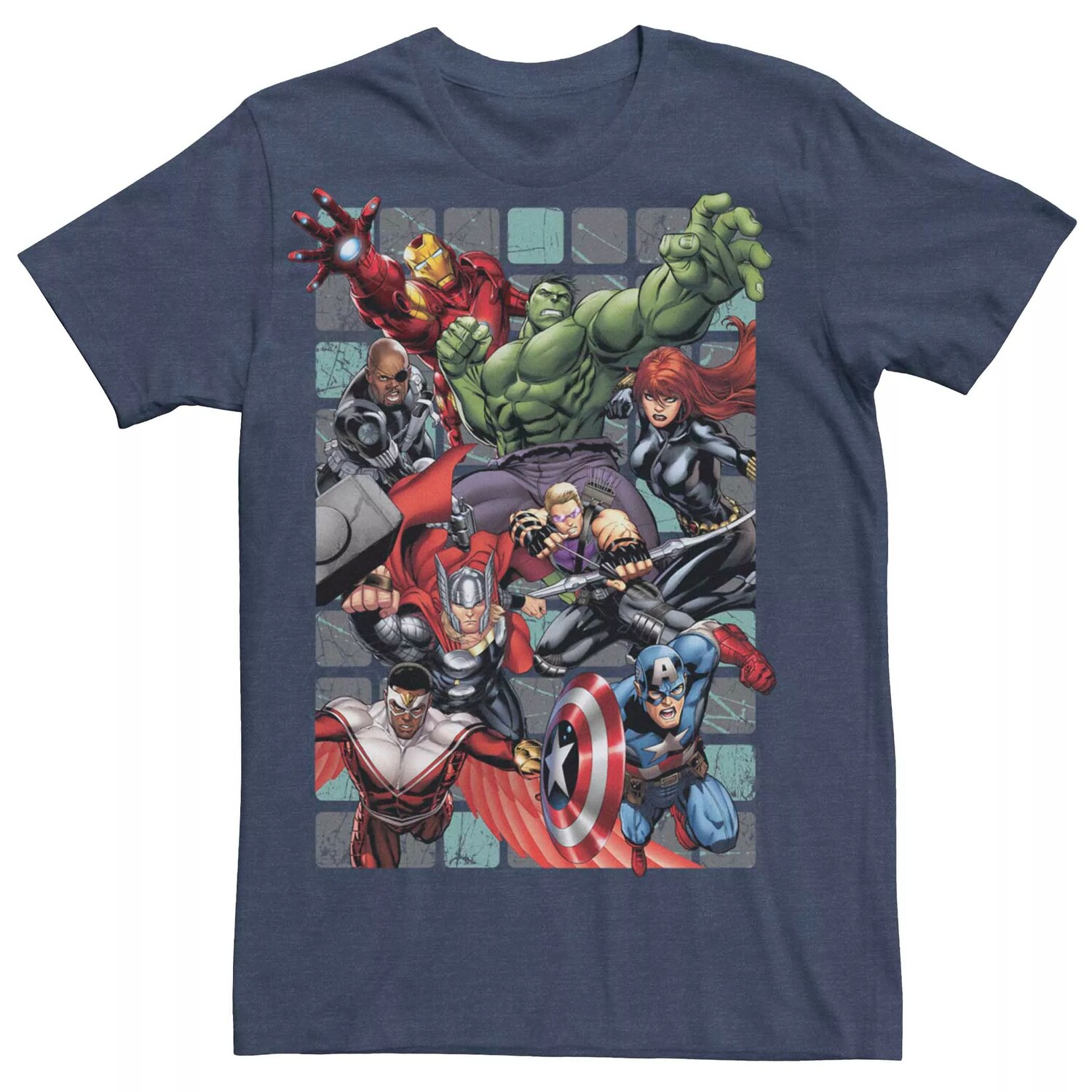 

Мужская футболка Marvel Retro Avengers в сборе с квадратами Licensed Character