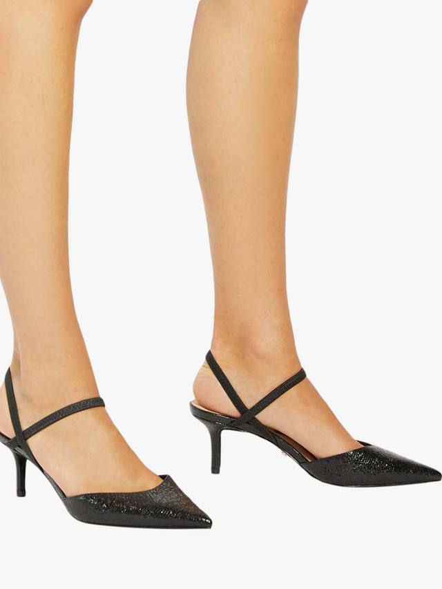 Классические туфли с открытым мысом широкой полноты Dune London, Black — фото 2