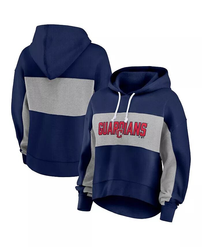 

Женская толстовка с капюшоном Navy Cleveland Guardians Filled Stat Sheet Fanatics