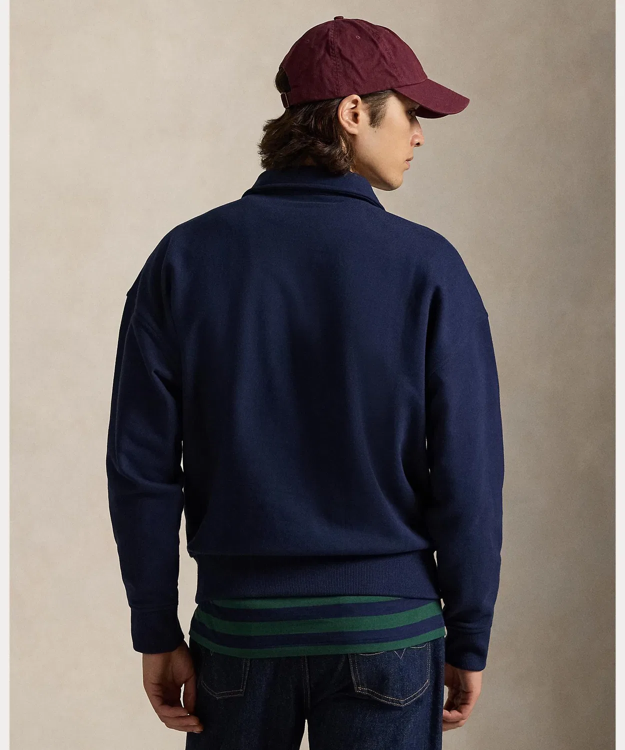 Свитшот с принтом логотипа Polo Ralph Lauren, хлопковый, темно-синий — фото 4