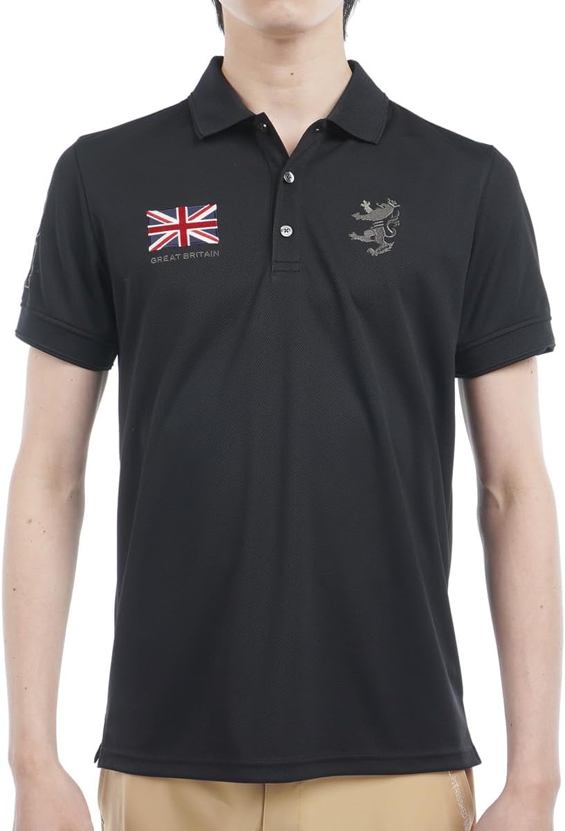 

Мужская классическая рубашка-поло Admiral Golf с флагом, черный