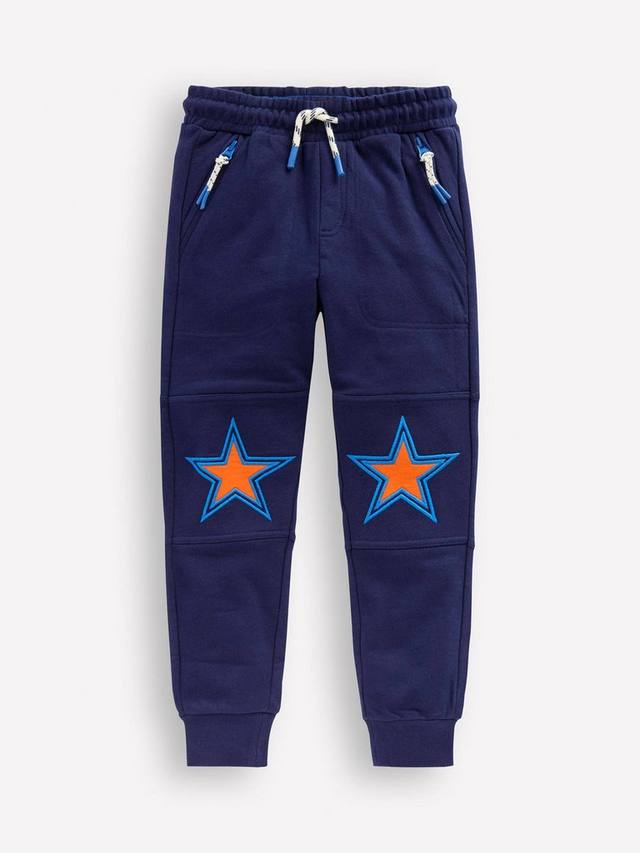 

Детские хлопковые спортивные штаны warrior с наколенниками Mini Boden, Navy Star Knee