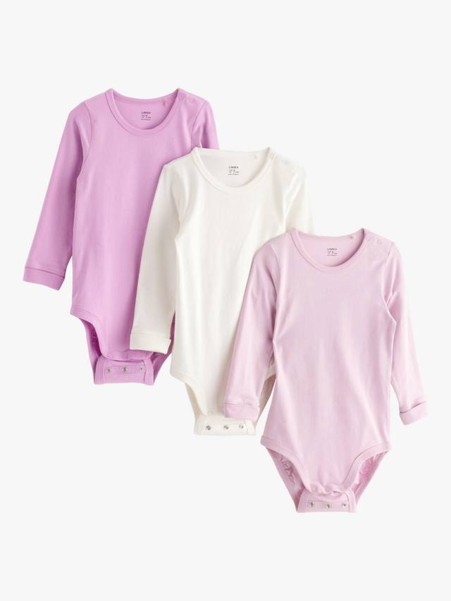 

Детские боди с длинным рукавом Lindex, цвет Light Lilac