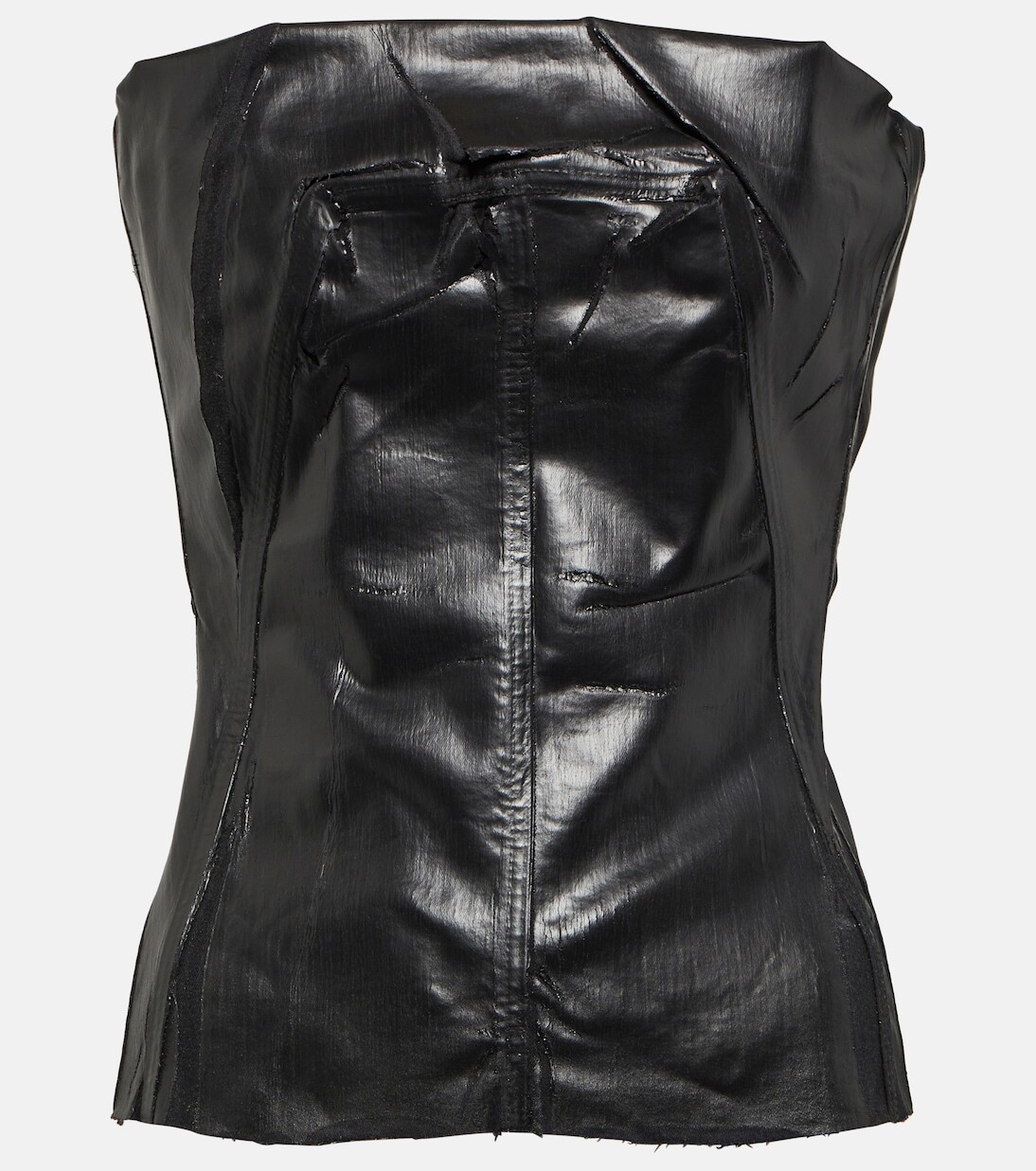 

Бюстье из денима с покрытием Rick Owens, черный