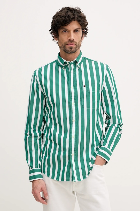

Хлопковая рубашка Tommy Hilfiger, зеленый