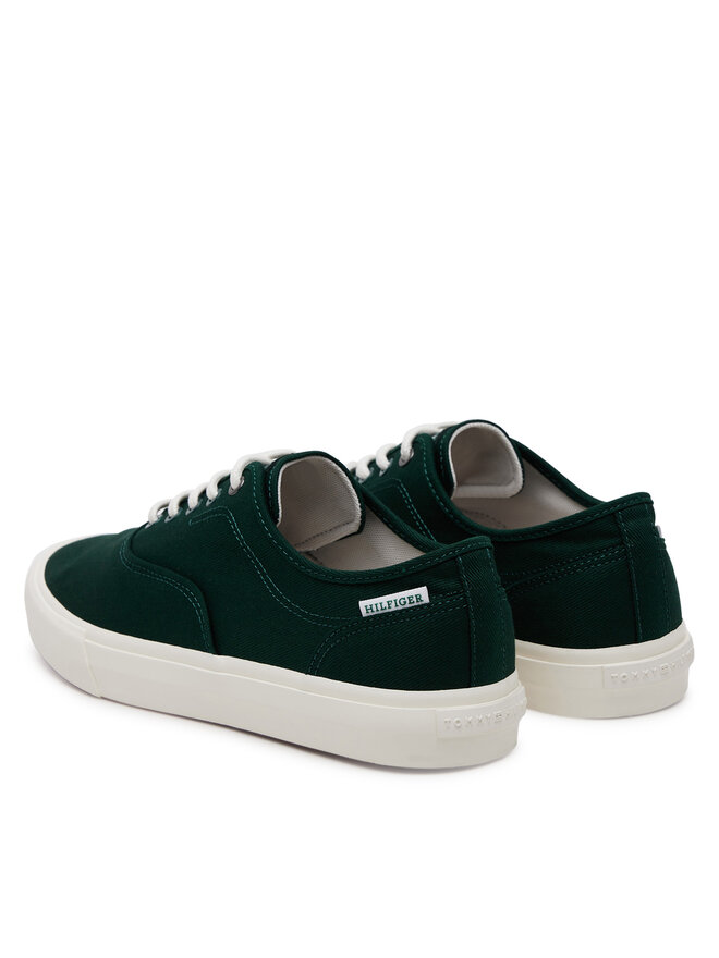 Кроссовки Th Hi Vulc Low Oxford Twill FM0FM05400 Tommy Hilfiger, зеленый — фото 3