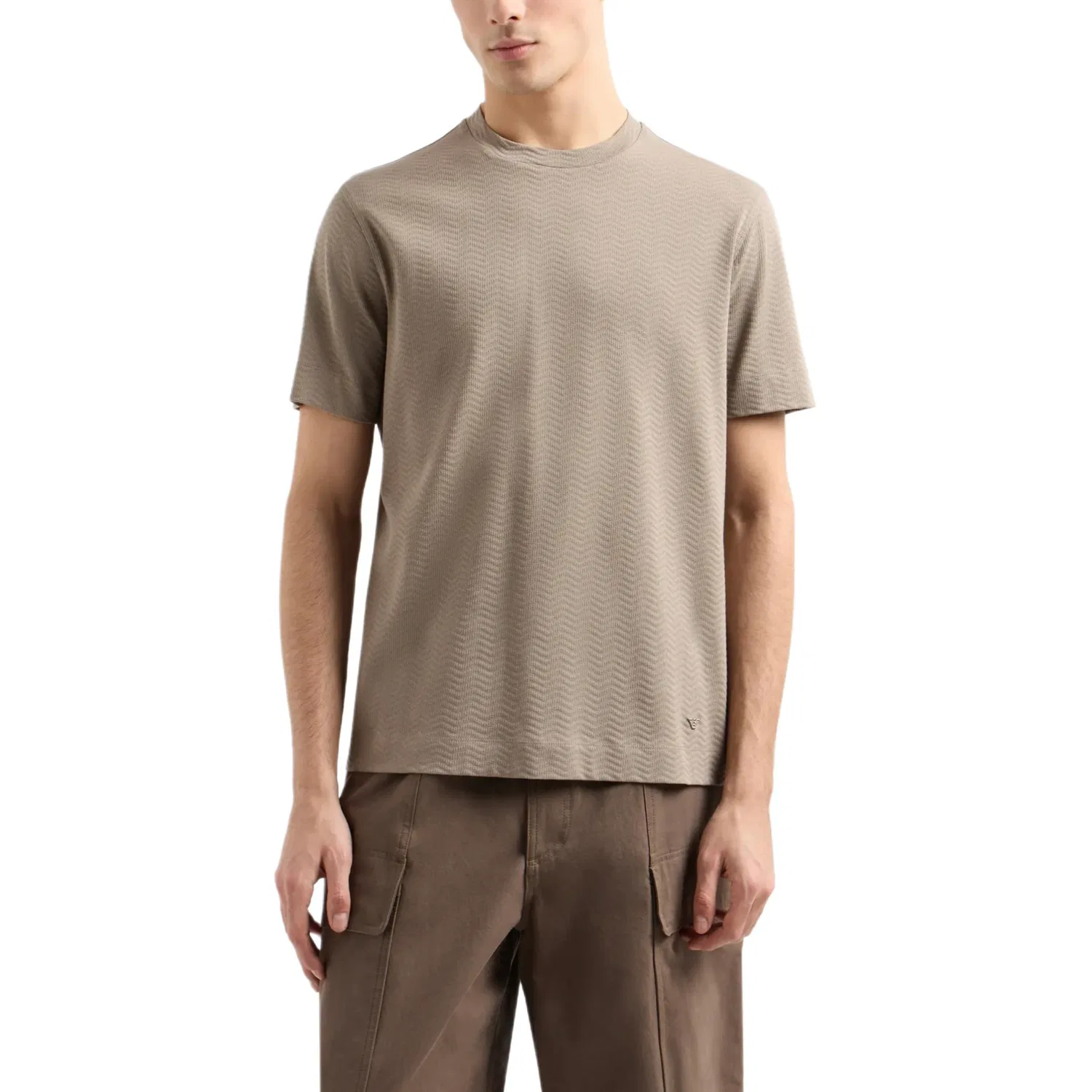 Футболка Asv Jacquard Jersey EMPORIO ARMANI, Khaki — фото 3
