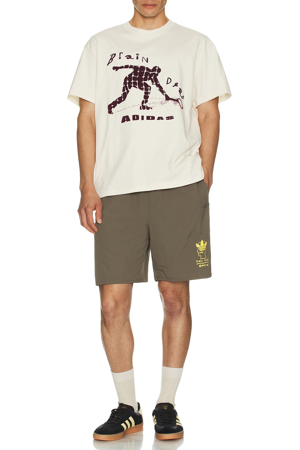 

Футболка Brain Dead с теннисистом Adidas Originals, Wonder White