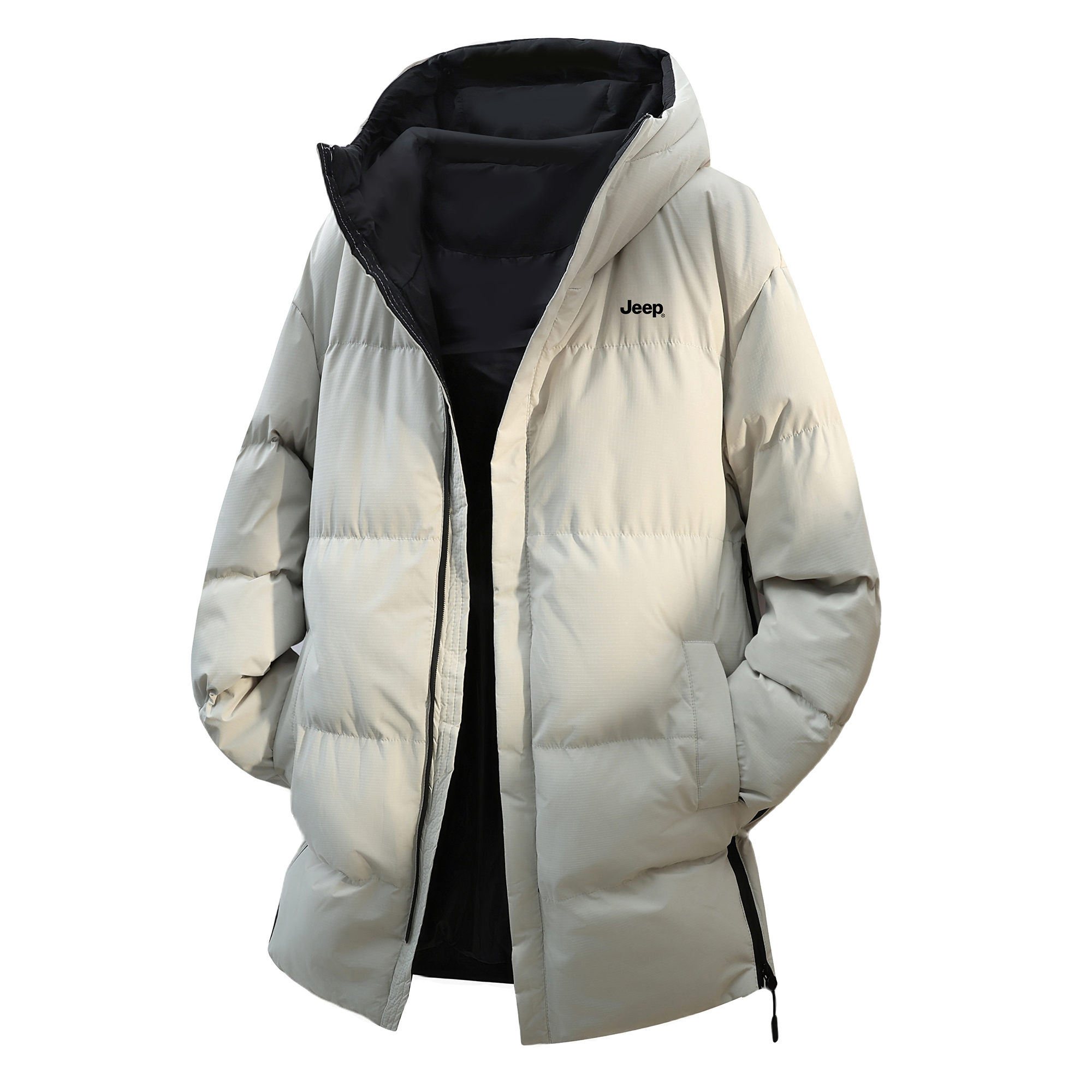 

Пуховик Unisex Hooded Thickened Jeep, star серый