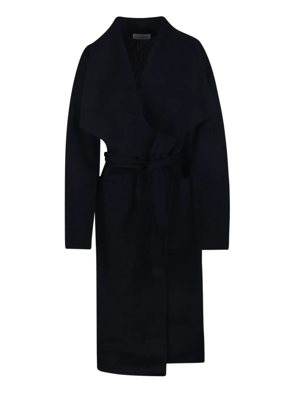 

Шерстяное пальто с поясом THE DYNAMIS STUDIO, черный