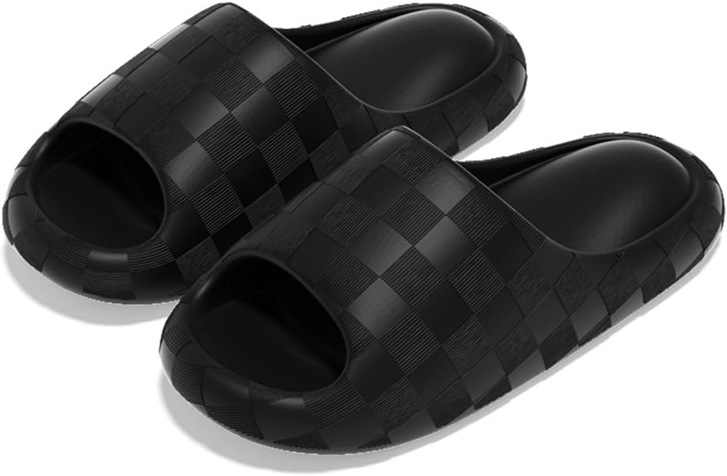 

Домашние тапочки для женщин и мужчин, тапочки для ванной, противоскользящие домашние туфли, шлепанцы для душа, тапочки для бассейна и пляжа Auxdiq, черный