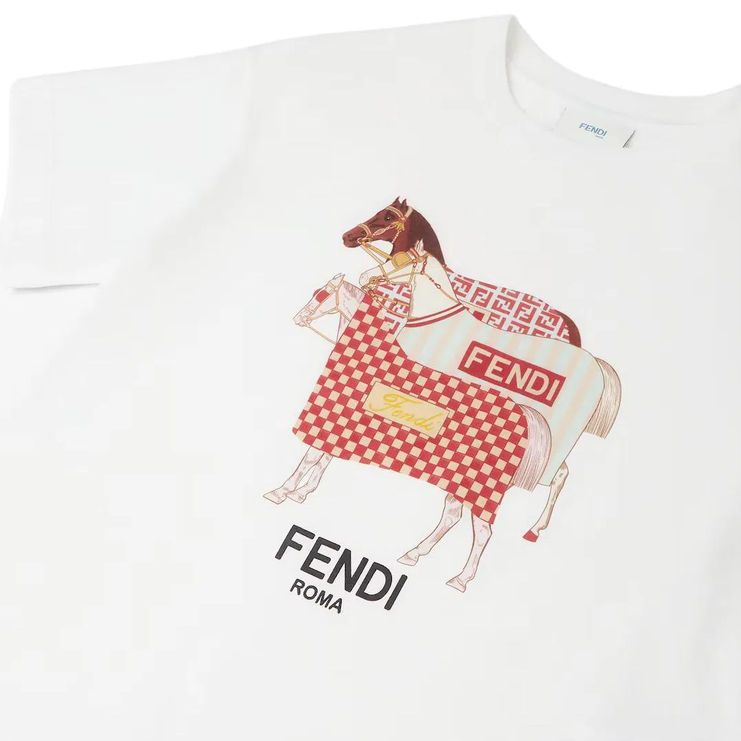 Футболка детская FENDI белая — фото 4
