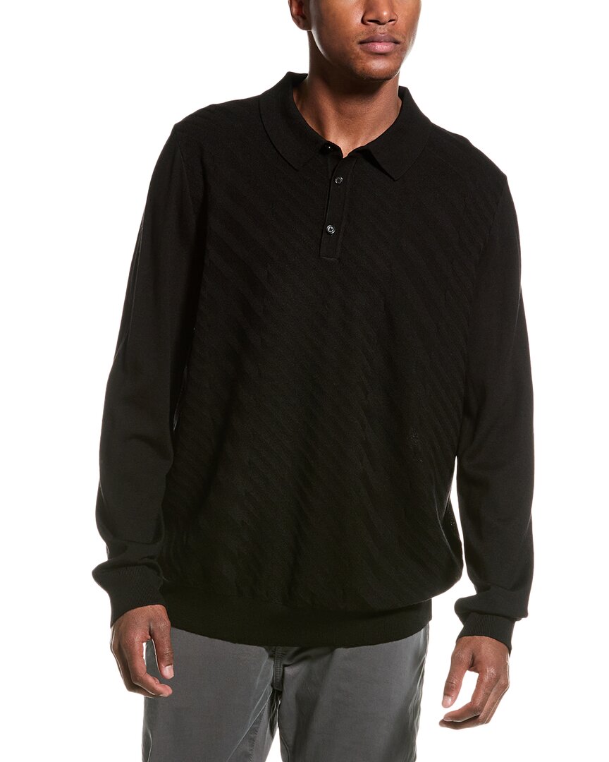 

Свитер-поло BOSS Hugo Boss Padori из смесовой шерсти, черный