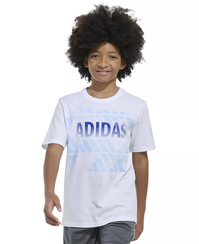 

Футболка хлопковая с логотипом Soccer Legacy для мальчиков старшего возраста adidas, белый