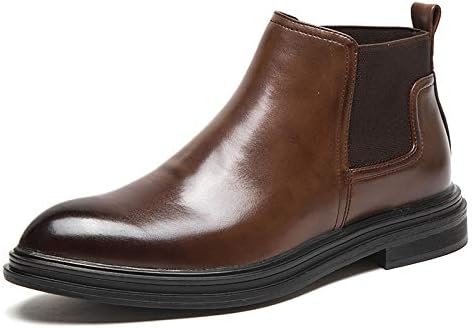 

Мужские ботинки челси с острым носком, классические повседневные ботинки-слипоны, ботинки-чукка на платформе, ковбойские ботинки для мужчин, ботильоны Generic, коричневый