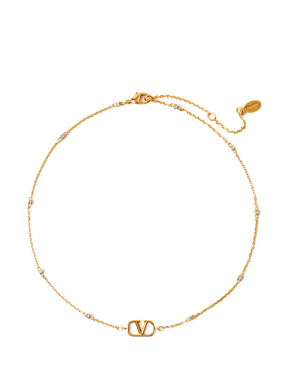 

Колье с кристаллами и логотипом Valentino Garavani, золотой