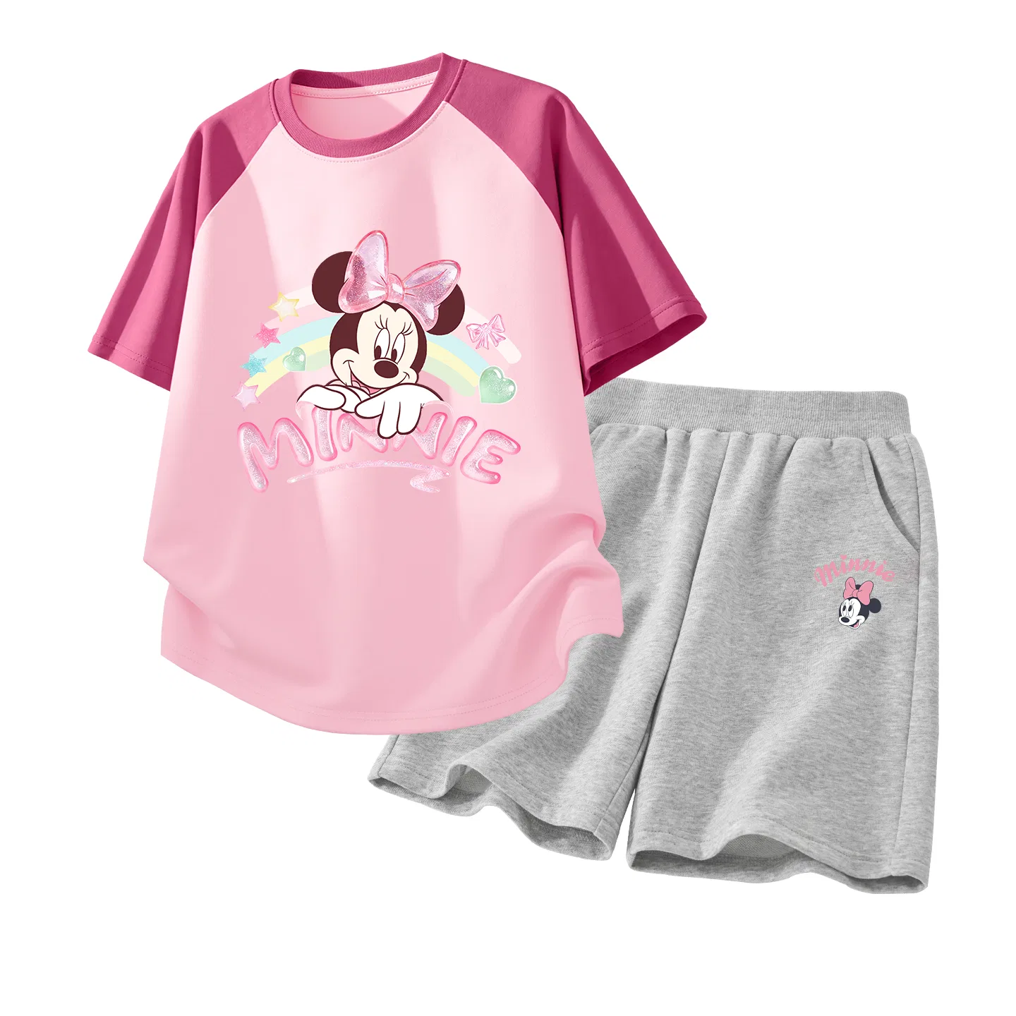Спортивный костюм детский Disney, зеленый/розовый/серый — фото 3