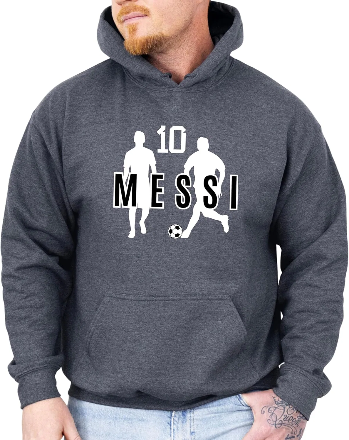 Худи с принтом для фанатов, GOAT #10, Dark Heather