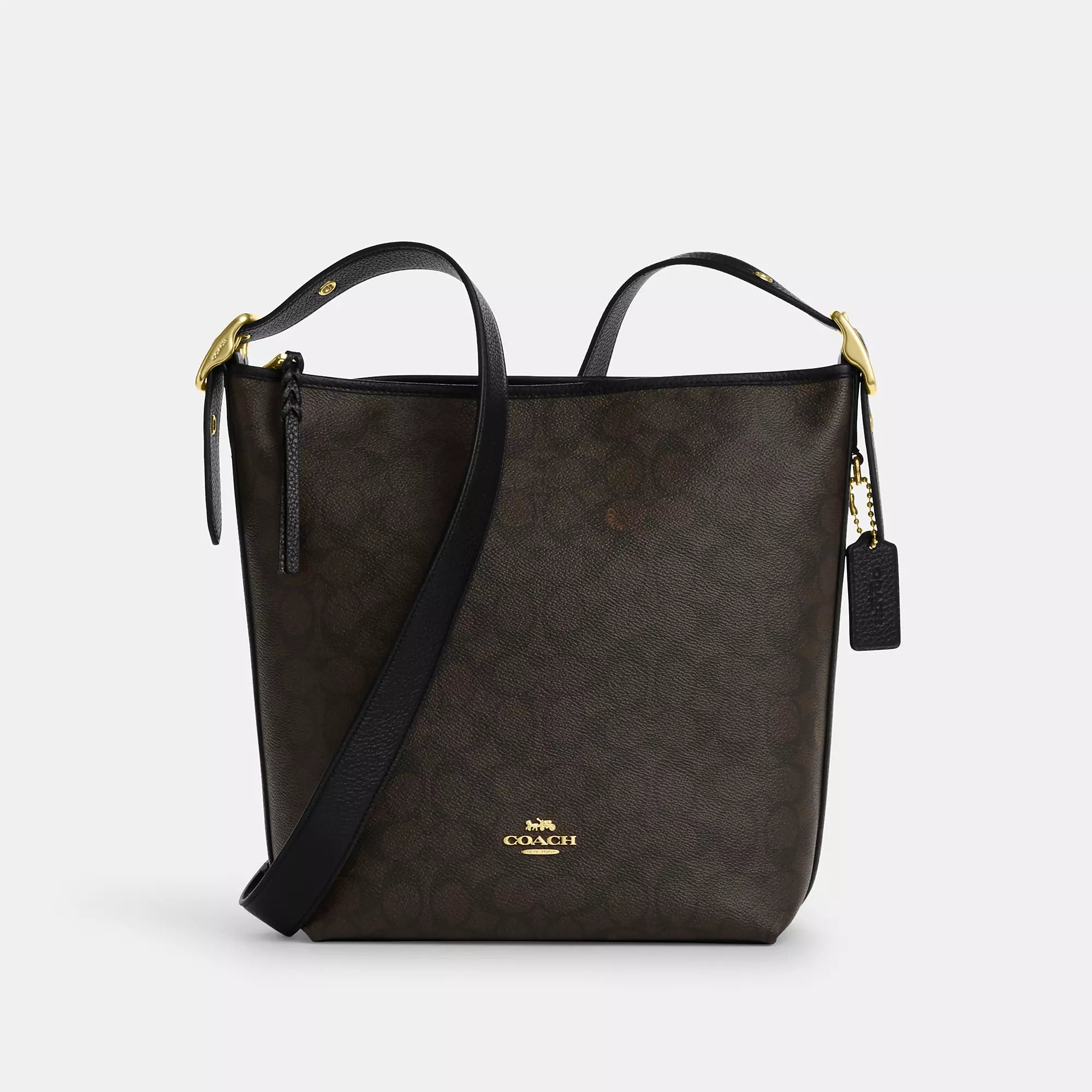 

Coach Outlet Val дорожная сумка из фирменного холста, цвет gold/walnut/black, Черный, Coach Outlet Val дорожная сумка из фирменного холста, цвет gold/walnut/black