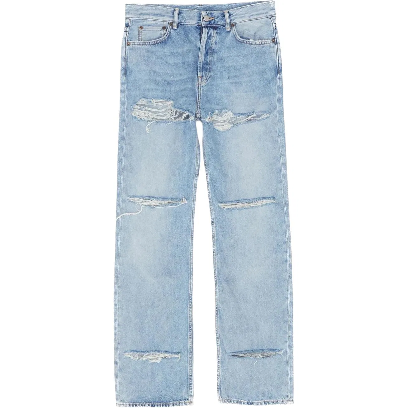 Джинсы с потертостями и патчем с логотипом Acne Studios, Blue