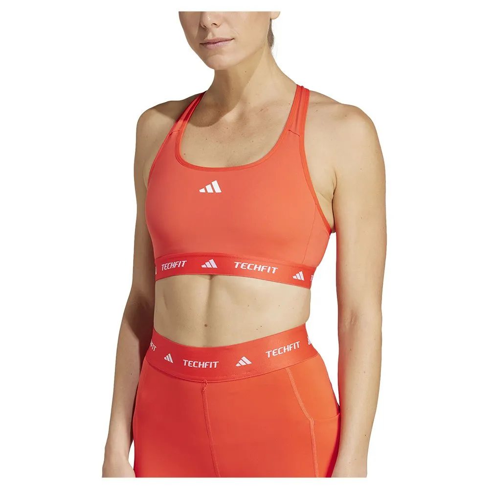 

Спортивный бюстгальтер adidas Techfit Medium Medium Impact, оранжевый