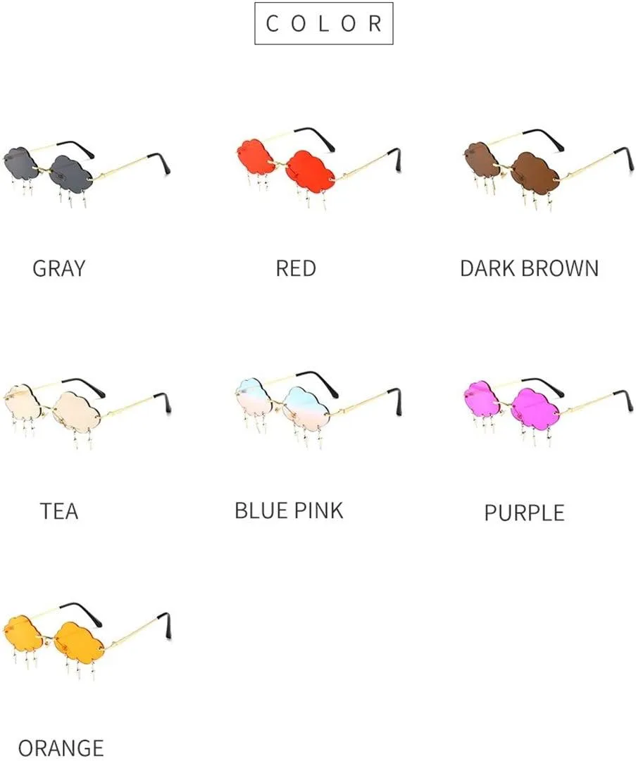 

Солнцезащитные очки ENTHYI Cloud lightning для женщин/мужчин, без оправы, модель Wave, очки для вечеринок, солнцезащитные очки без оправы, Purple/Blue Pink