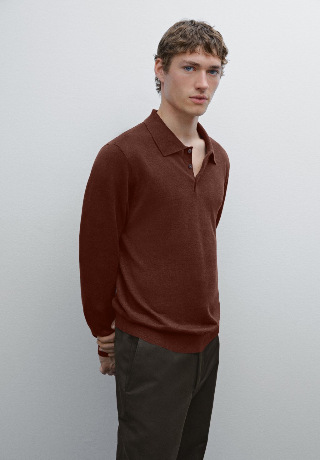 

Рубашка поло Massimo Dutti, винно-красный